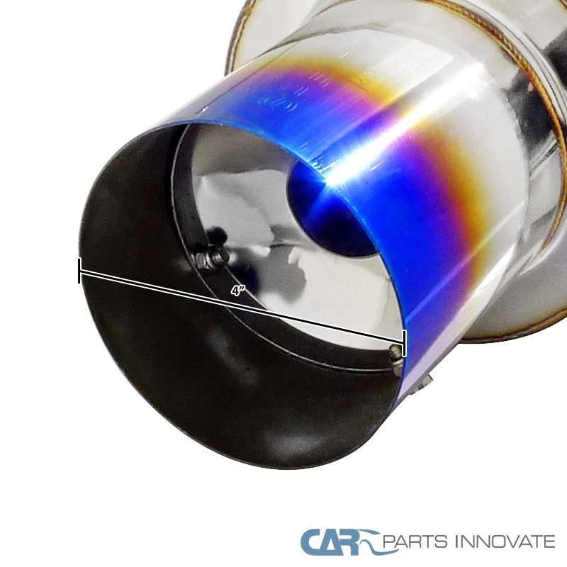 Fits 95-98 240SX S14 Titanium Burnt Tip Catback Exhaust Muffler System Foto 3 de 4