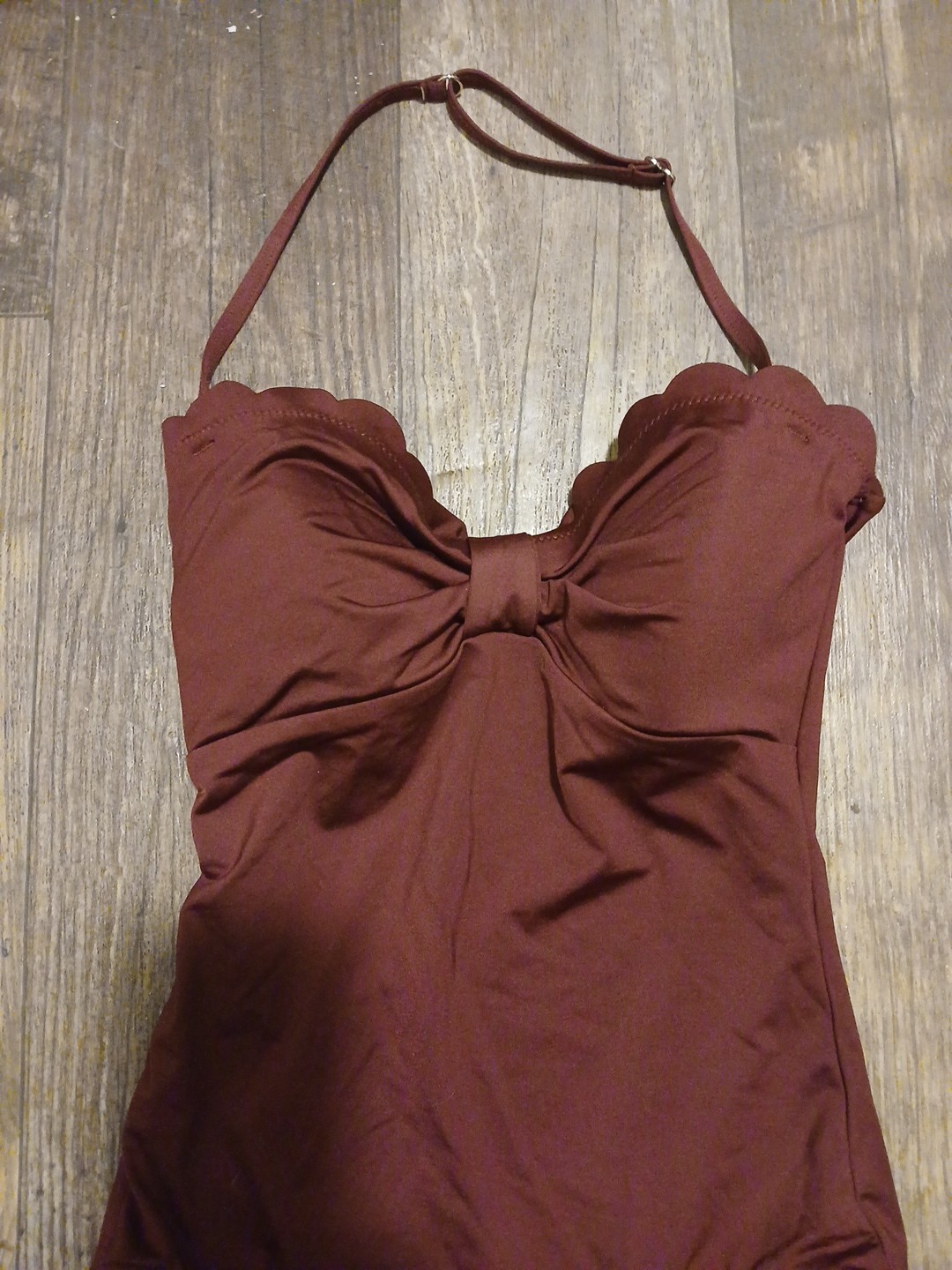 Kate Spade swimsuit one piece womens Small Sumac Red burgundy Sz.XS thumbnail 3