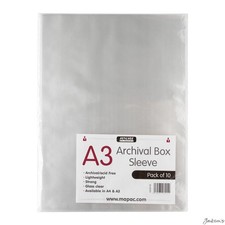 Mapac Archival Box Sleeve Polypropylene A3 Pack Of 10 For Artwork Storage