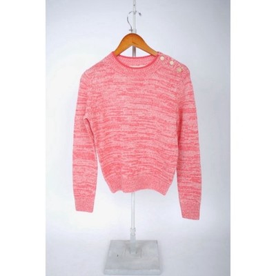 Vanessa Bruno Jaslin Marled Pink Sweater Button Shoulder Baby Alpaca Size S