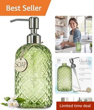 Unique Gem Patterned 18Oz Soap Dispenser with Rust Proof Pump - Elegant Decor