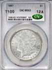 1887 VAM-12A CACG MS63 Morgan Silver Dollar - 90% Silver