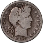 1896-S G+ Barber Silver Liberty Half Dollar 50c Good