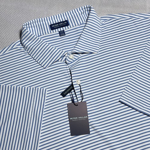 Peter Millar Crown Crafted Striped Tempo Performance Mesh Golf Polo Size 2XL NWT