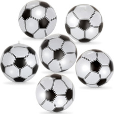 6 Pcs Giant Inflatable Footballs,16 Inch Blow Up Footballs, Summer Pool Beach