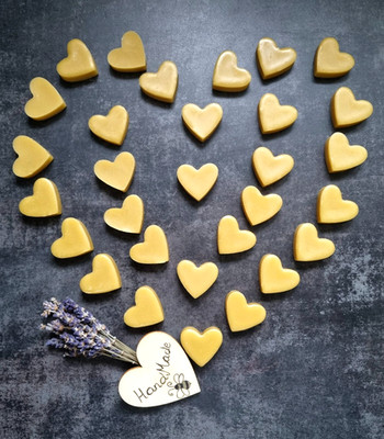 Wax Melts 30x Bienenwachs Mini Herzen 100% rein & natürlich Bienenwachsblock Aromatherapie