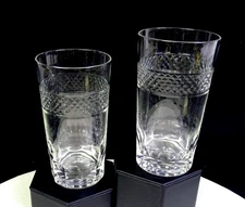 Tipperary Irish Crystal Bristol Pattern 2Pc 5 1/8" Highball Tumblers 1993-1997