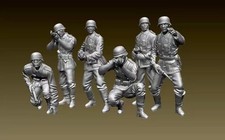 3D Printing 1/72 World War II German soldiers 6 Person Model Unpainted