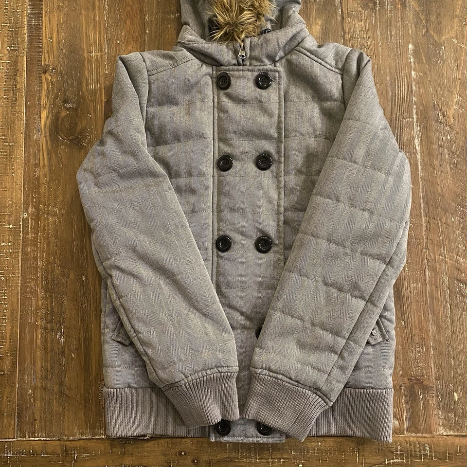 Jaqueta feminina vintage ELEMENT SKATEBOARDS com capuz pele sintética capuz removível anos 90 - Imagem 3 de 4