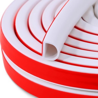 Benory White Silicone D Shape Weather Stripping Door Seal 19.7 Ft 3/8 x 1/4