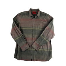 Mens Alfani Large Brown Long Sleeve Button Up Excellnet Condition r2/24