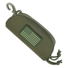 Tactical Molle Eyewear Case, Hard Shell Glasses Case with Belt Ranger Green