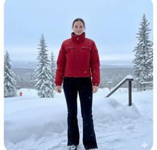 Vintage NILS Red Skiwear One Piece Ski Suit Women s size 10