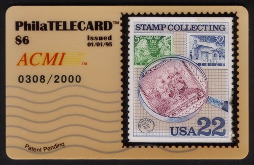 Colección de sellos postales PhilaTelecards 22c y 8c emisión: conjunto de 5 tarjetas telefónicas usadas - Imagen 4 de 5