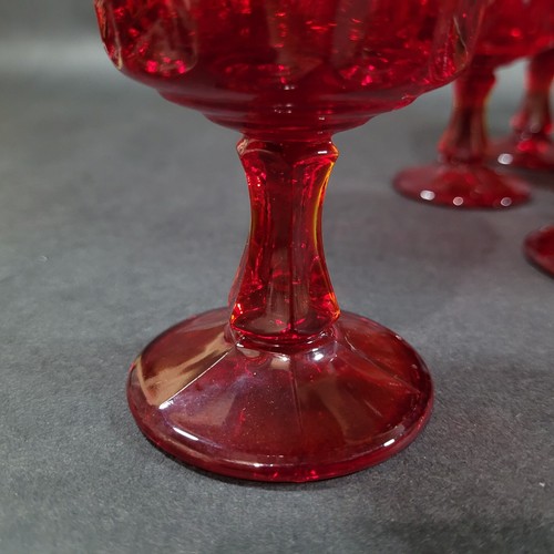 Vintage Noritake Perspective Ruby Red Glass Juice Wine Goblet 4.75" Set of 8 - Picture 12 of 14