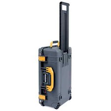 Charcoal  Yellow Pelican 1535 Air case. Comes Empty. With wheels.