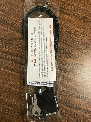 Ruger Cable Lock Rifle Pistol Saftety Gun Lock Black Padlock New in the Package