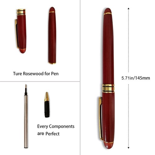 3 Pcs Wooden Pens Set with Gift Case/Best Writing Fountain Fancy Ballpoint Pen a - Picture 6 of 7
