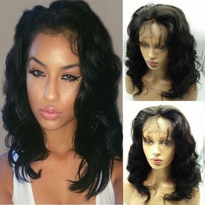 Short Bob Wave Brazilian Human Hair Full Lace Lace Front Bob Wigs