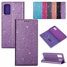 For Samsung S25 S24 S23 FE A53 A52 A32 A13 Glitter Wallet Magnetic Flip Case