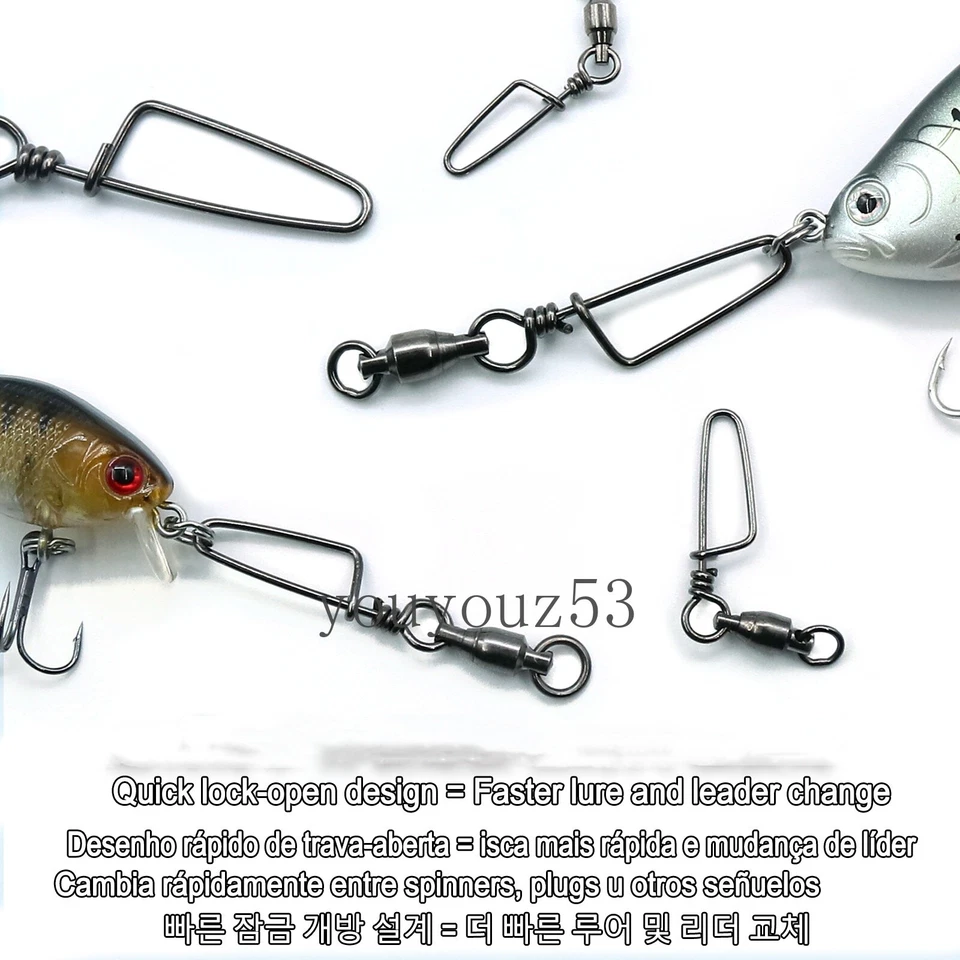 Ball Bearing Fishing Swivel Coastlock Snap High-strength Connector 15lb-240lb - Image 3 of 4