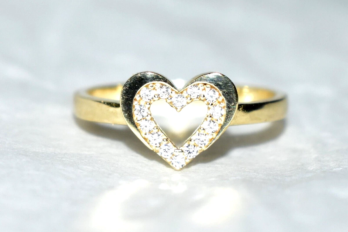 Gold heart deals ring with diamond