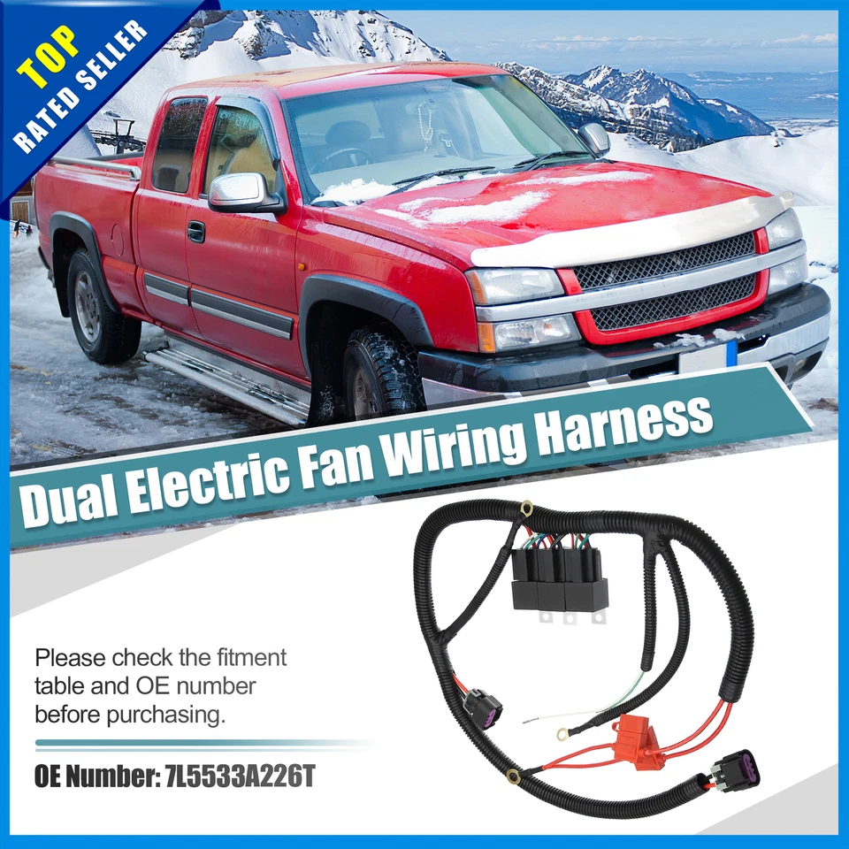 Paquete de 1 arnés de cableado de actualización de ventilador doble eléctrico para GM ECU 99-06 7L5533A226T Foto 2 de 4