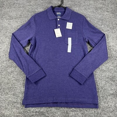Croft & Barrow Polo Shirt Mens Small Purple Long Sleeve Extra Soft New NWT