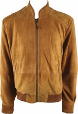 Zayn Giubbotto Bomber Uomo Vera Pelle Scamosciata Marrone Marrone Giacca Tagl...