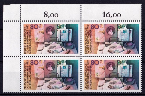 BRD 1982 Mi. 1154 /Tag der Briefmarke Eckrand-Viereblock postfrisch