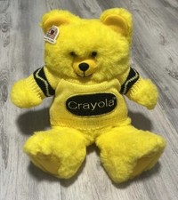 Vintage 1986 Crayola Bear Yellow Plush Brinney And Smith Heartline 13 Inches