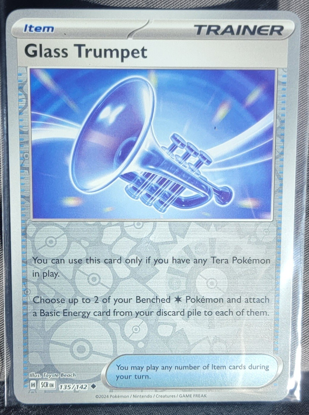 Pokemon TCG Card Glass Trumpet 135/142 S&V Stellar Crown Uncommon Reverse NM