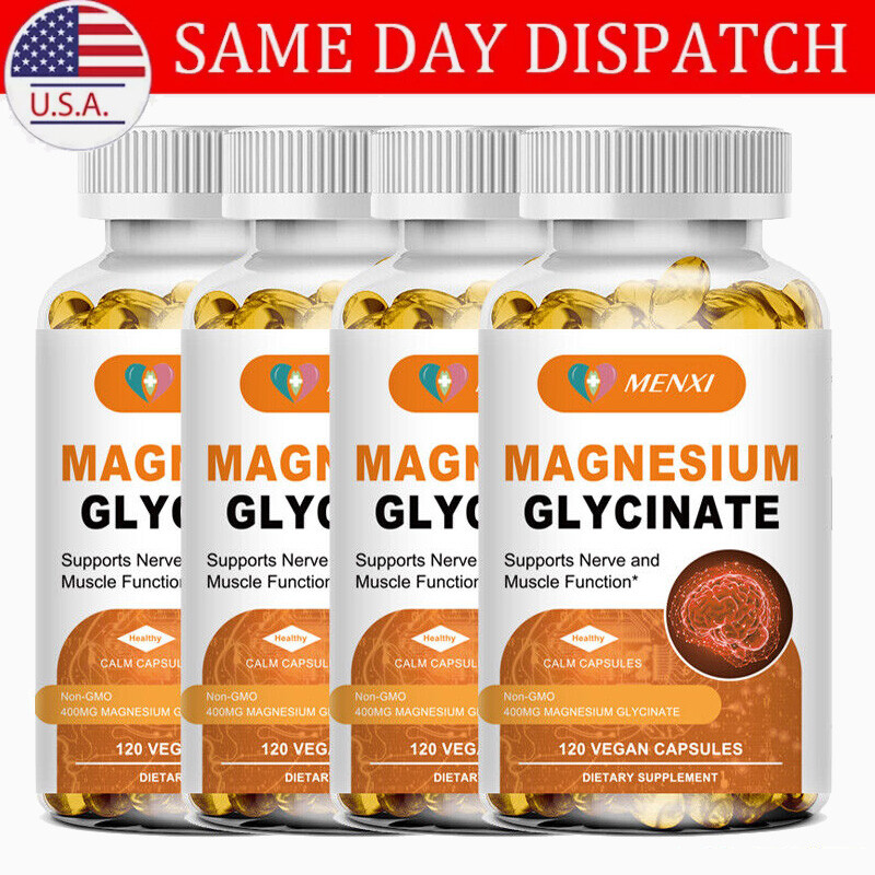 Magnesium Glycinate Capsules 400mg Per Serving - Highest Potency Capsules 120cap