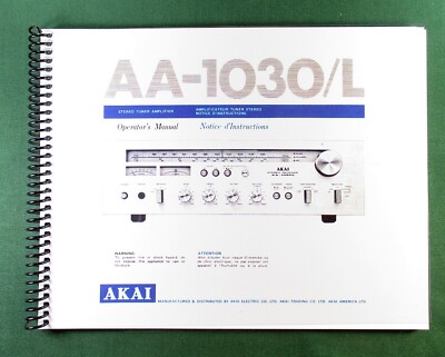 Akai AA-1030/L Instruction Manual: Full Color 14 Pages & Protective Covers!