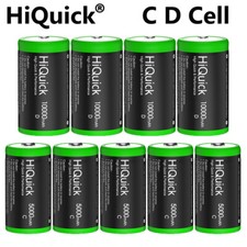 HiQuick Ni-MH C D Size Cell 5000/10000mAh Rechargeable Batteries Battery Lot