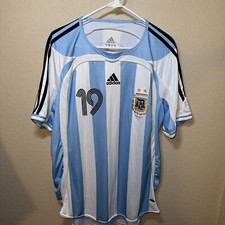 Argentina 2005/2007 Home Football Shirt Adidas Soccer Jersey #19 MESSI [VTG]
