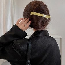 Gold Metal Alligator Hair Clips Simple Barrettes Hairpins for Long Thin Thick...