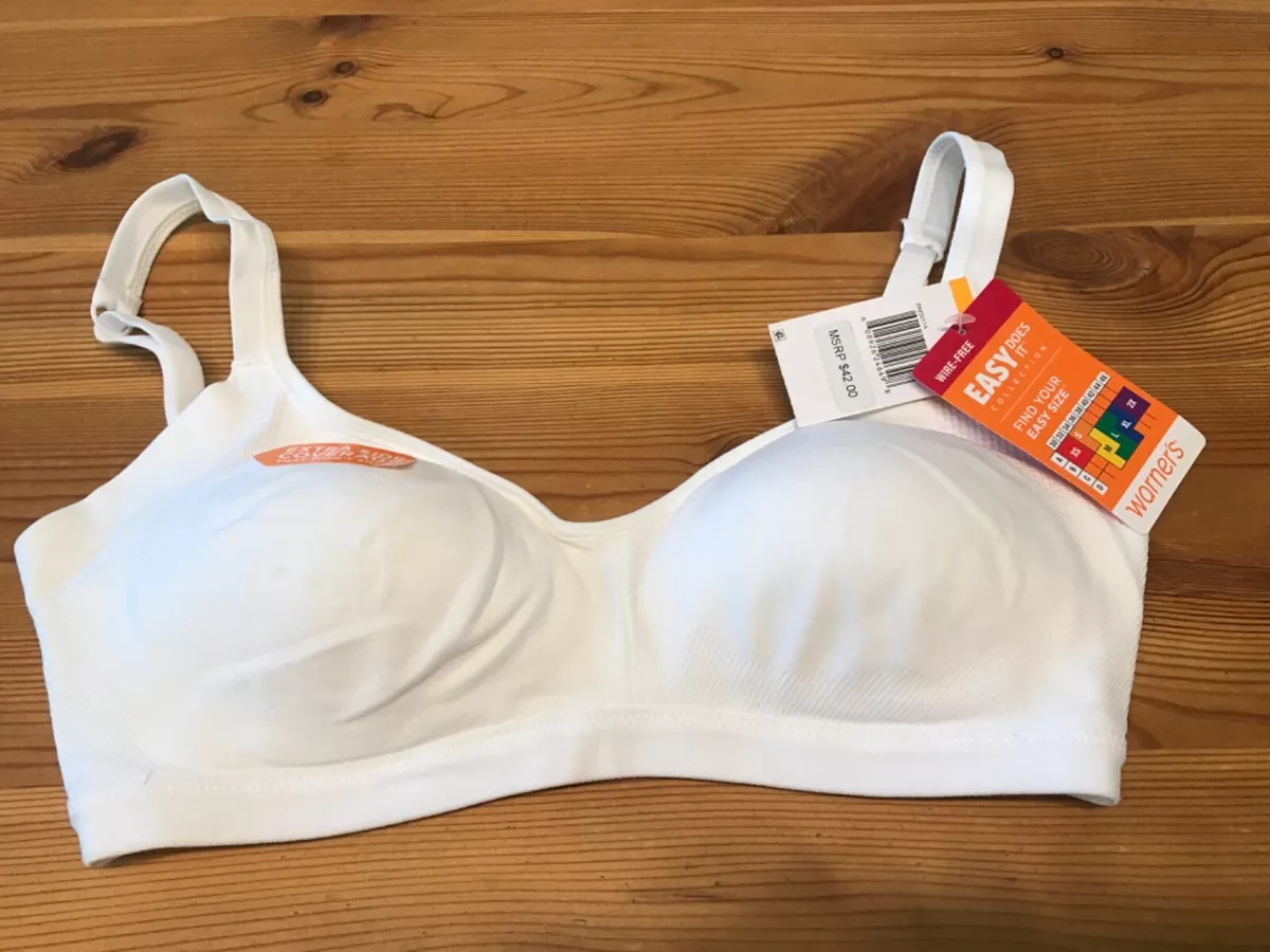 Warner's RM3911A Easy Does It White Wireless T Shirt Bra Size S NWT $42