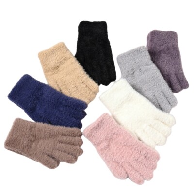 Women's Wool Velvet Winter Warm Gloves Outdoor Cycling Ski Touch Screen  Gloves