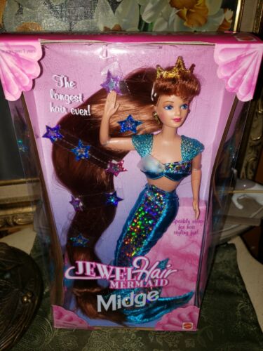 Barbie 1995 Mattel Jewel Hair Mermaid 14589 bambola "Midge" nuova con scatola - Foto 2 di 12