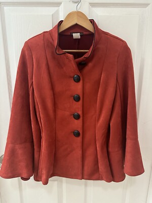 VTG Design Today's Rust Colored Jacket Blazer Womens M Techno Suede Big  Button
