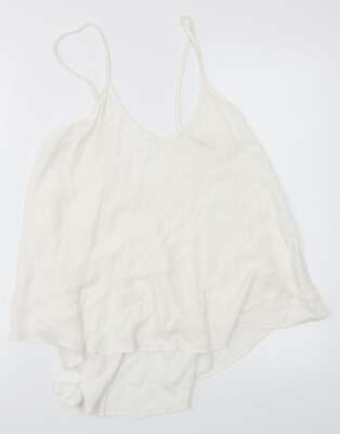 Markenlos Damen weiß Viskosemischung Tank Größe 8