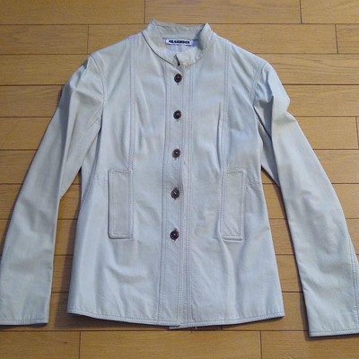 Jil Sander Lederjacke 34 weiß beige