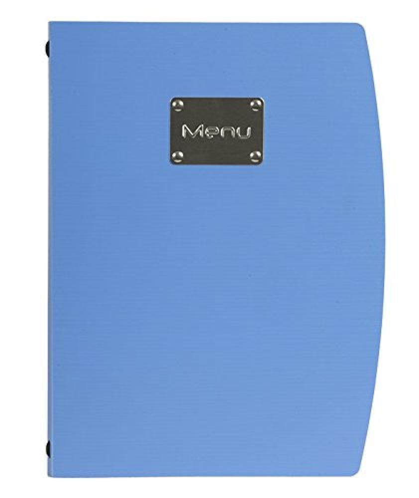 (TG. 350(H)x 250(W)x 10(D)mm) Securit Menu Rio A4 con doppio inserto - Blu - NUO