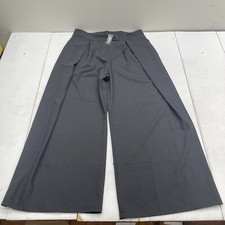 Boohoo Black Relaxed Pleat Wide Leg Trouser Pants Women's Plus Size 14