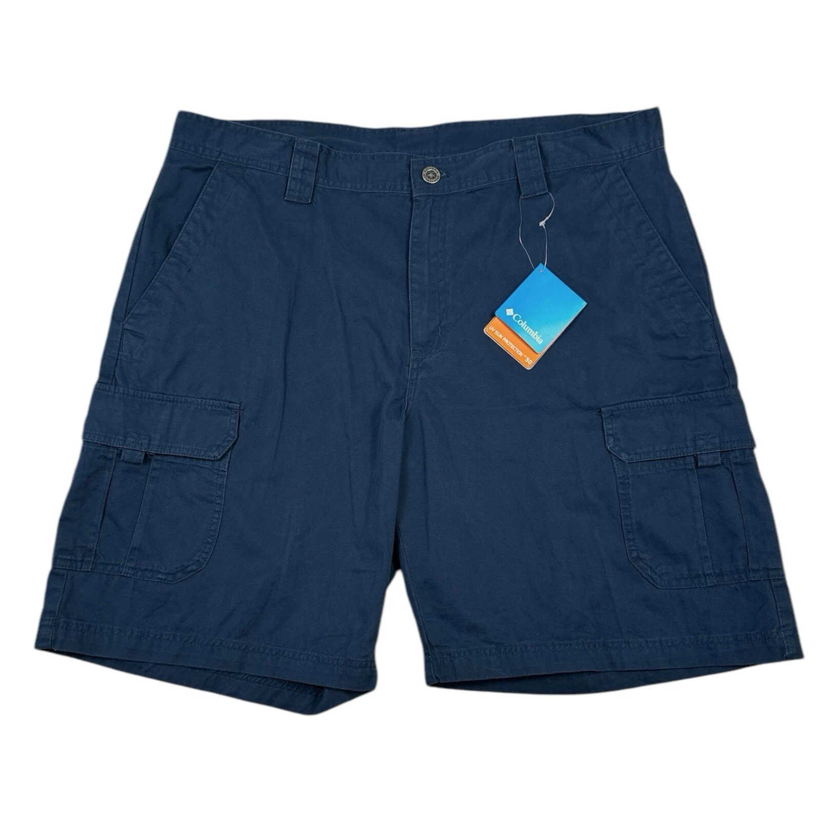Columbia Cargo Shorts Casual Hiking Outdoors Mens 40 10" Inseam Stormy Blue New