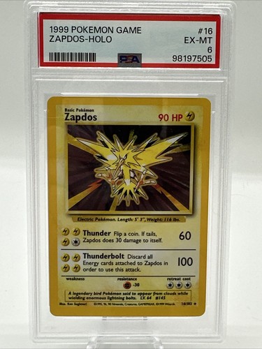 1999 Pokemon Game #16 Zapdos-Holo PSA 6