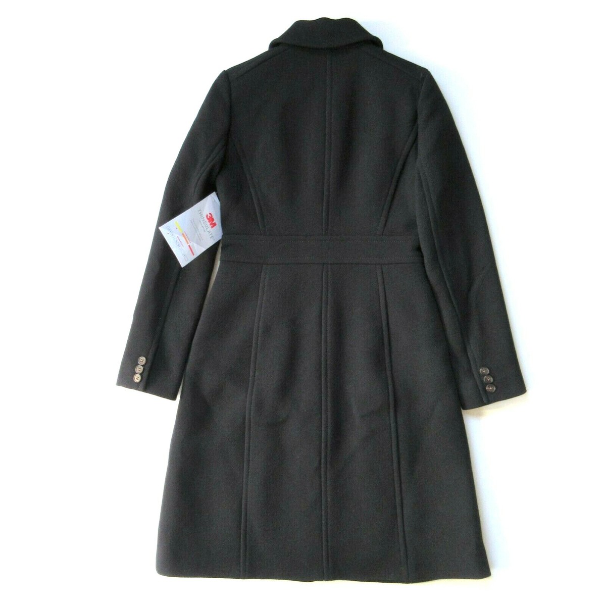 NWT J.Crew Classic Lady Day Coat in Black Italian Doublecloth Wool