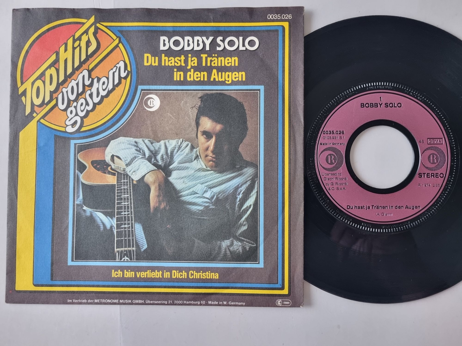 Bobby Solo - Du Hast Ja Tränen In Den Augen 7'' Vinyl Germany