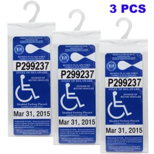 Handicap Placard Holder Car Parking Sign Permit Protector Hanger Cover Sleeve